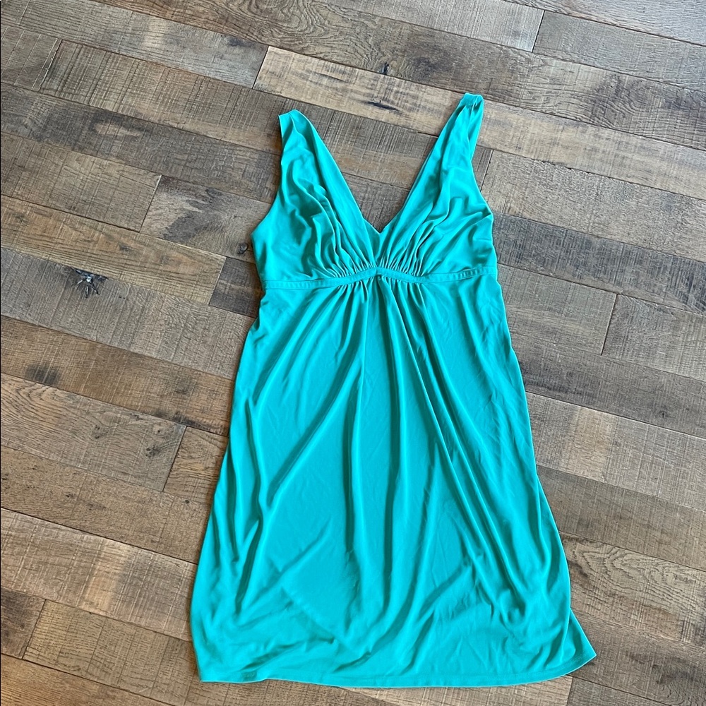 Natori Turquoise Sleeveless V-Neck Dress